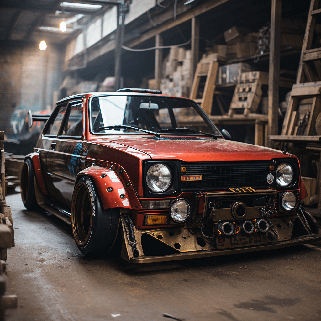 Modified-Maruti-800-car-in-red-color